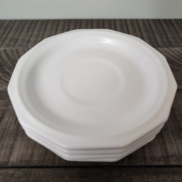 Set of 4 Vintage Pfaltzgraff Heritage White Saucers for Cups Mugs Set #2 - Picture 3 of 4